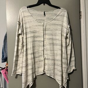 Chic Cream Striped Women's Tunic